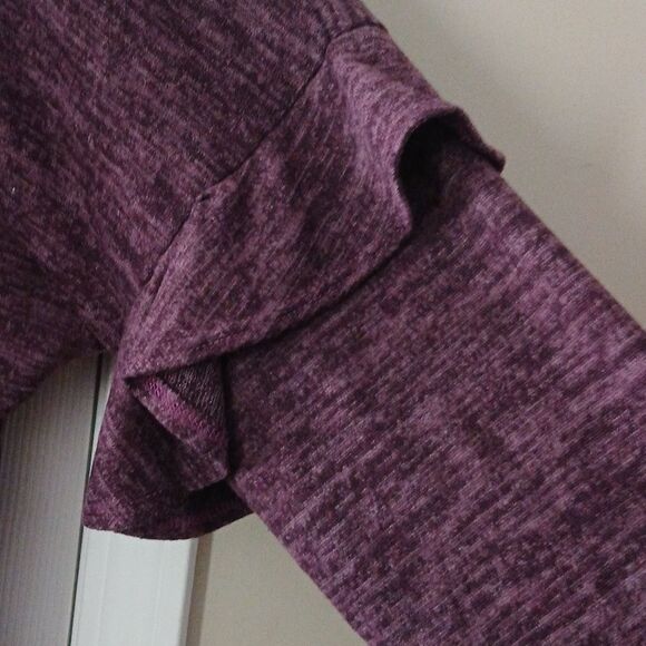 American Curvy  purple long sleeve super soft tunic  ruffle sleeve Sz 3X NWOT - Picture 4 of 9